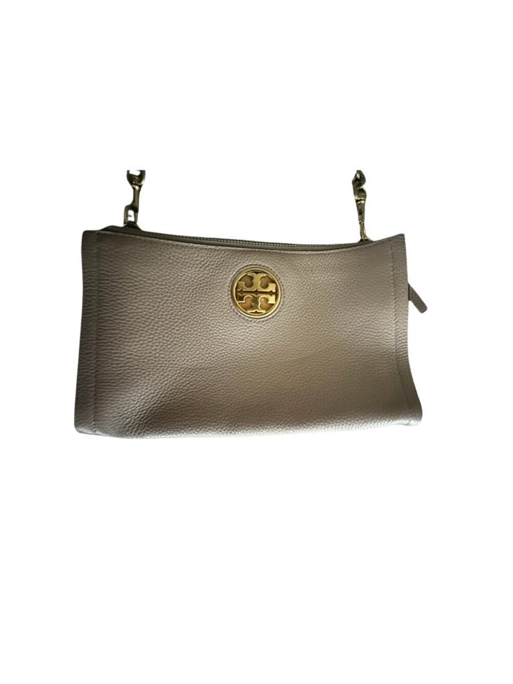 Tory Burch Pebbled Leather Crossbody | Taupe Pebbled Leather